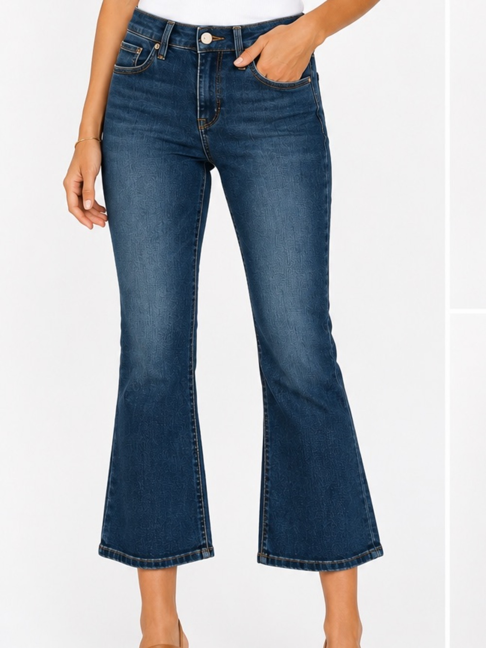 Good American Good Legs Crop Mini Boot Jeans 12/31 Dark Wash Cropped Bootcut